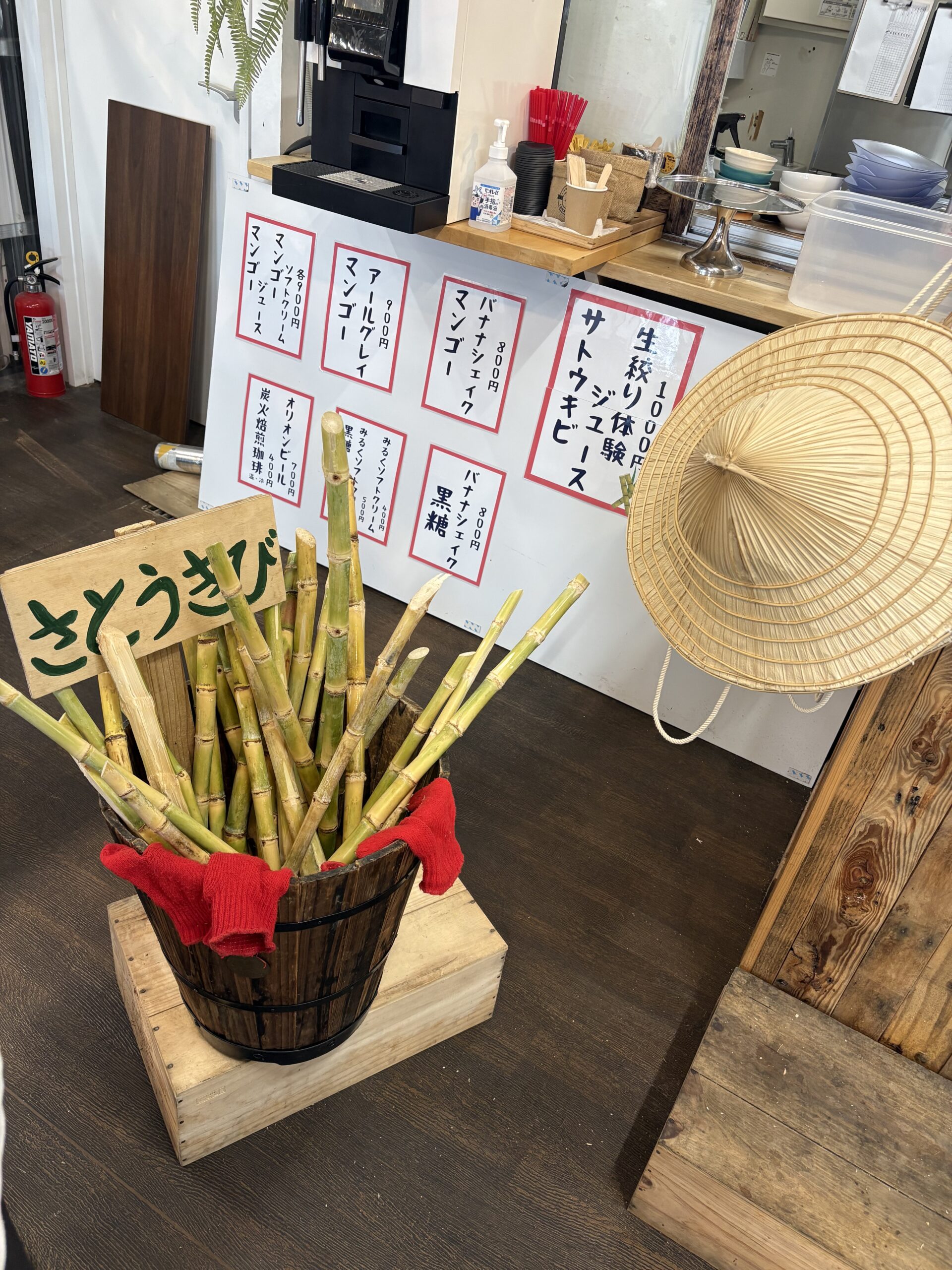 島の駅みやこで飲んだサトウキビジュース